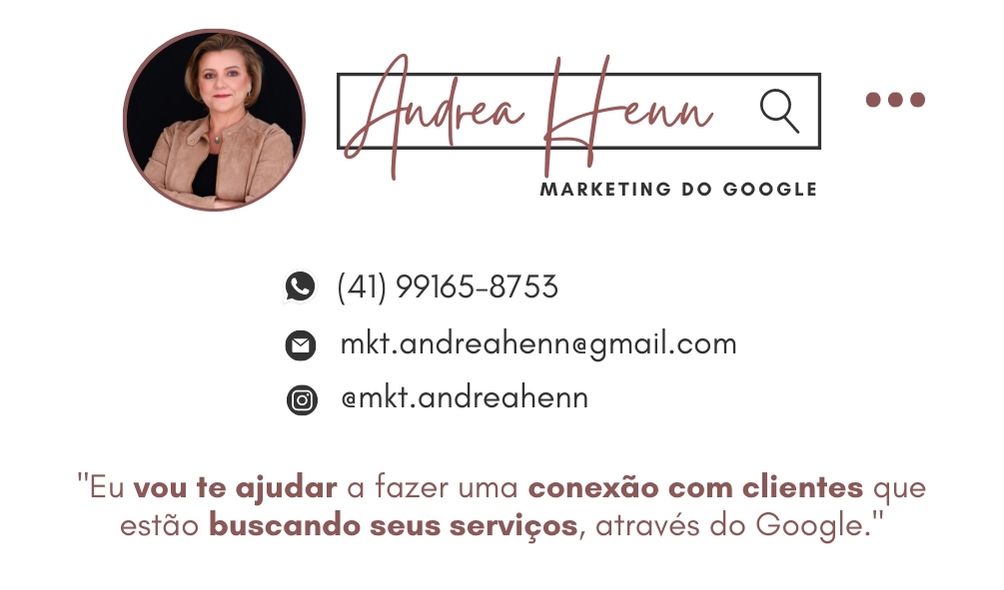 Cartão de visita Andrea Henn Marketing do Google